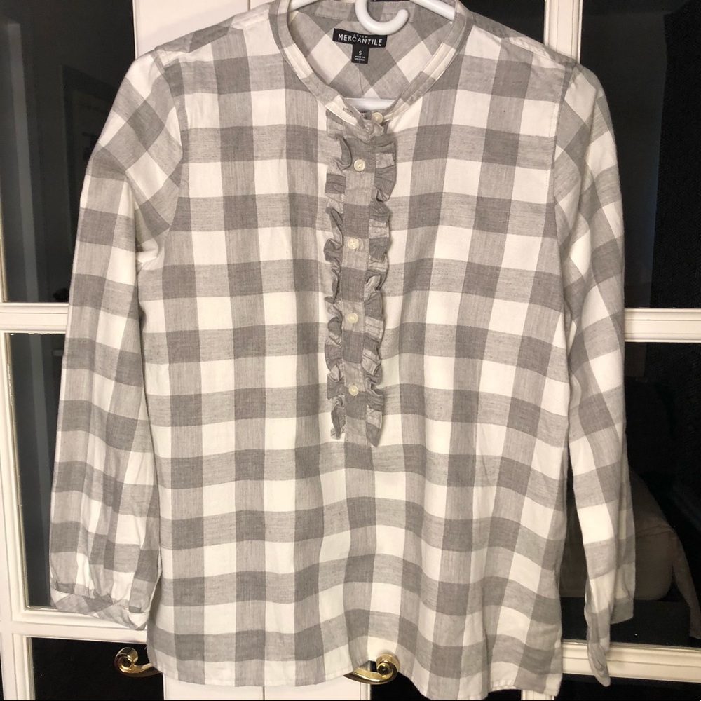 J. Crew Checkered Blouse
